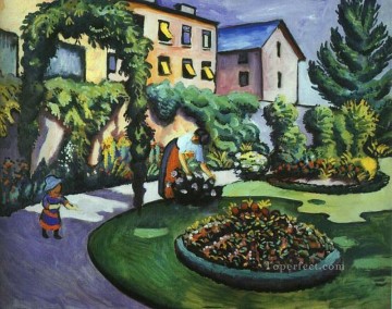 Expressionism Painting - The Mackes Garden at Bonn Expressionist